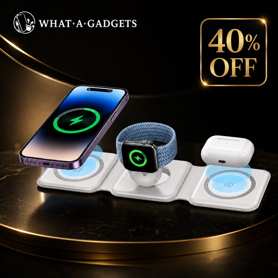 3 In 1 15W Fast Wireless Magnetic Charging Pad For iPhone, AirPods, Smartwatch