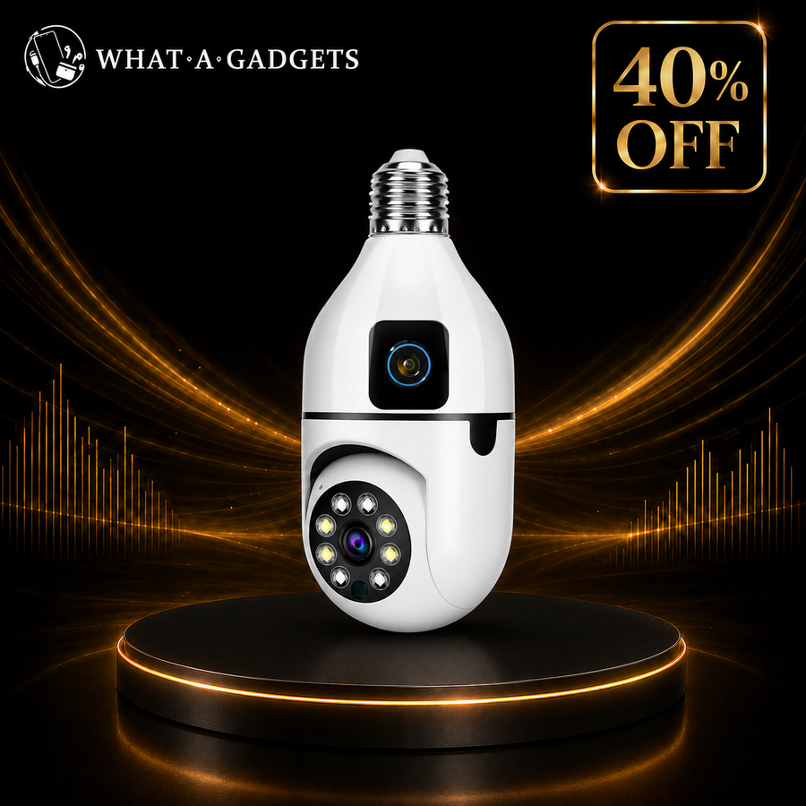 Speed-x SP-E28-2 Dual Lens Bulb Camera 1080p WiFi Panoramic Night Vision Motion Detection With V380 Pro App